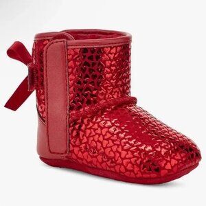 NWT In Box UGG Baby Boots Jesse Bow II Gel Hearts